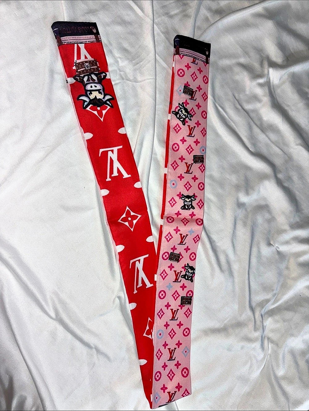 Inspired twilly Pink & Red